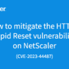 How to determine if the HTTP/2 Rapid Reset vulnerability is impacting your NetScaler deployment
