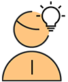 Person with lightbulb