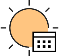 Sun with calendar icon