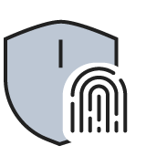 Shield with fingerprint icon