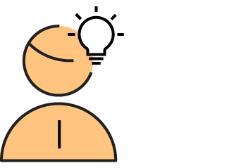 Yellow avatar with a lightbulb icon