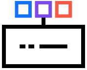 Three multi color squares on top of a server icon