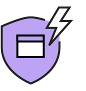Shield with screen and lightning icon