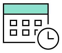 Calendar with clock icon